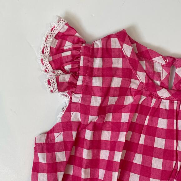 NWT Bela & Nuni 3M Gingham Pink Bubble Romper - Picture 2 of 5